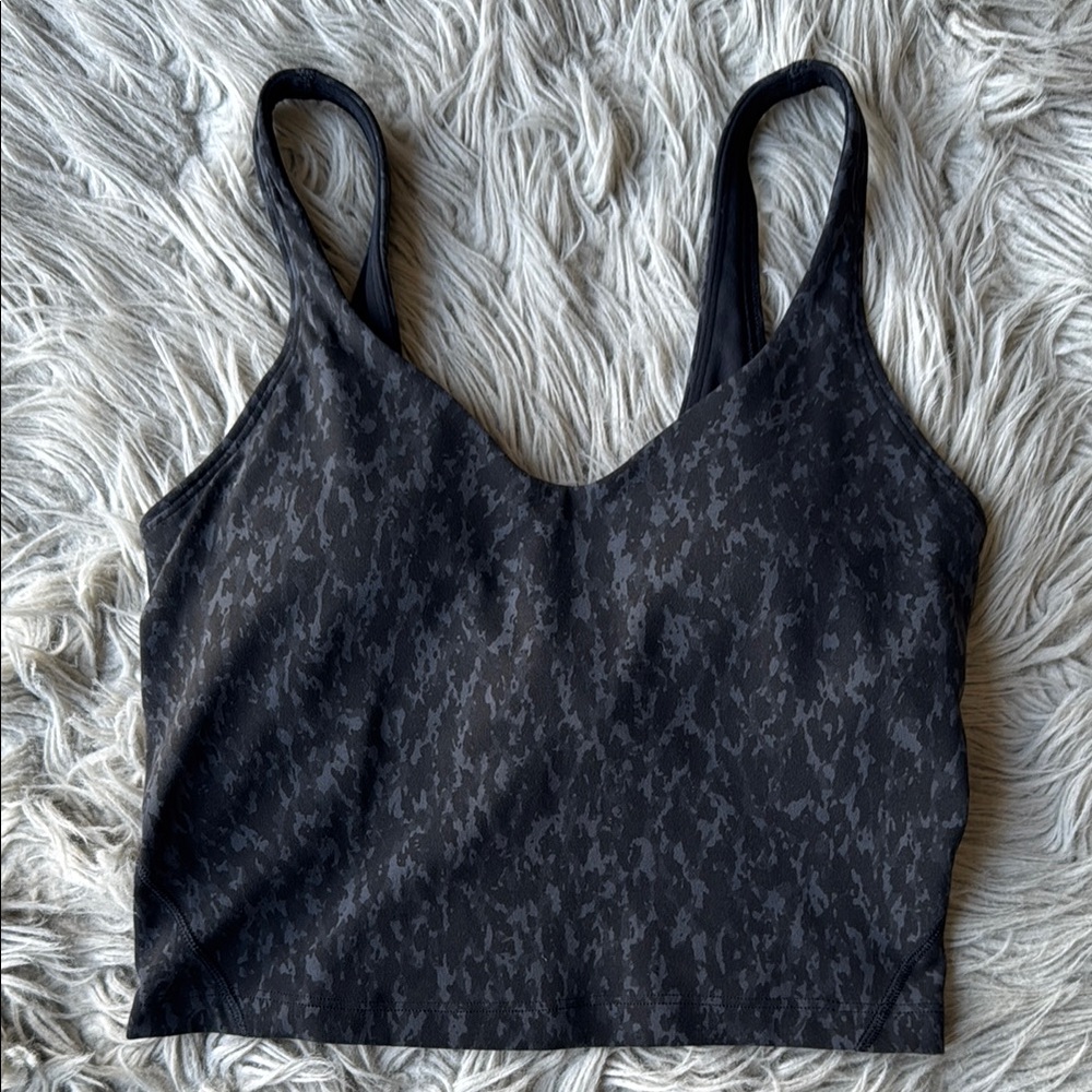 Lululemon Align Crop Black Patterned Tank Top